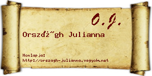 Országh Julianna névjegykártya