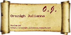 Országh Julianna névjegykártya
